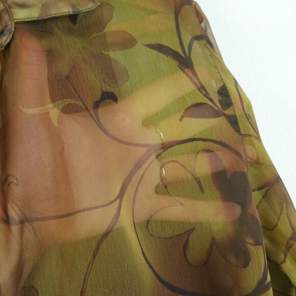 Vintage Cache Bodysuit Small 90s Sheer Chiffon Ethereal Floral Grunge Y2K Top - Picture 4 of 12